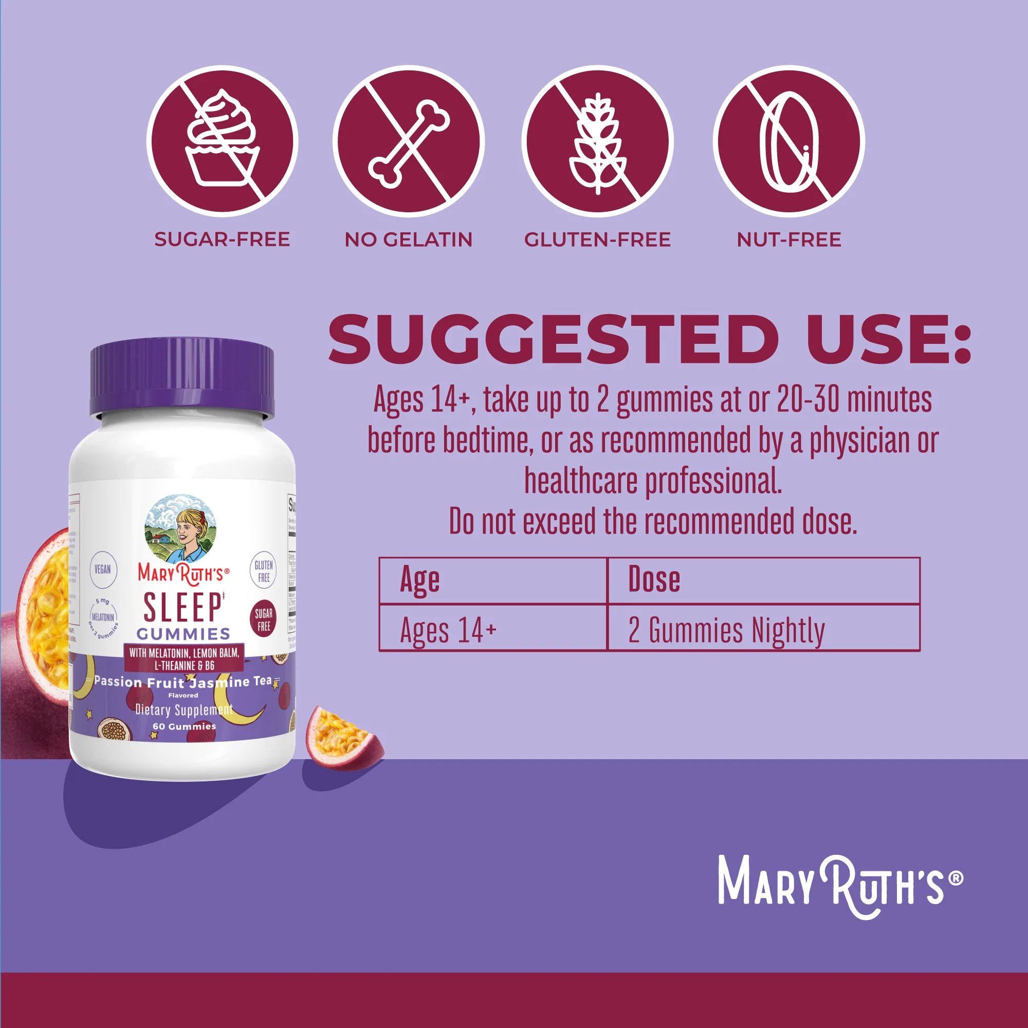 Melatonin Sleep Gummies (Passion Fruit Jasmine Tea) - Image 3
