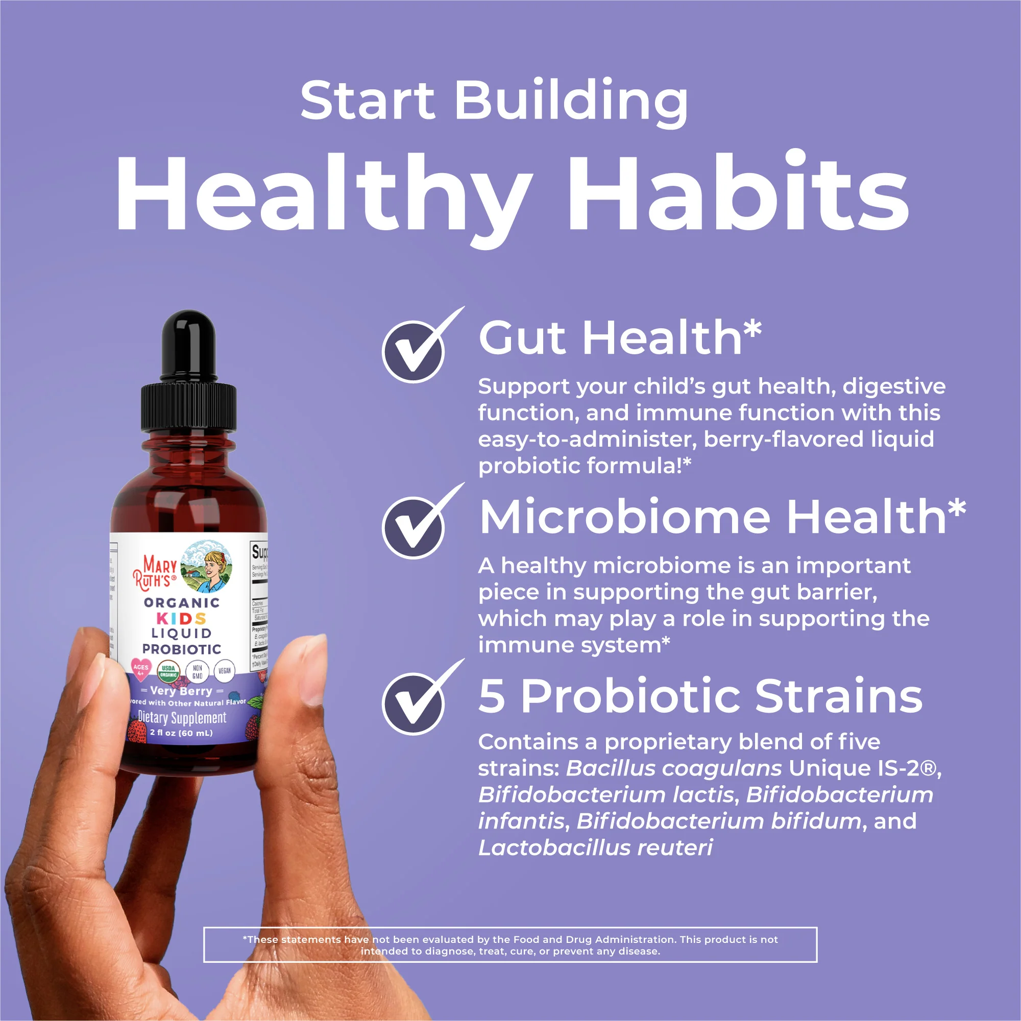 Organic Kids Liquid Probiotic (Very Berry, 2oz) - Image 3
